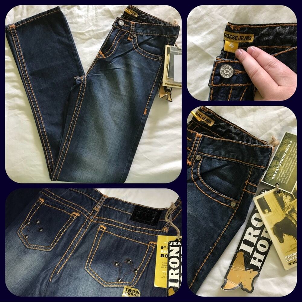 Iron Horse Jeans 9” mid rise Bootcut Sz 4